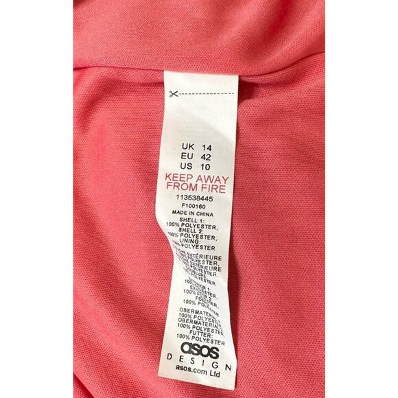 ASOS Design Red Bodycon Ruffle Mesh Bandeau Neck Strapless Mini Dress 4 - Picture 7 of 13